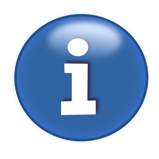 BLUE CIRCLE WITH i IN THE MIDDLE