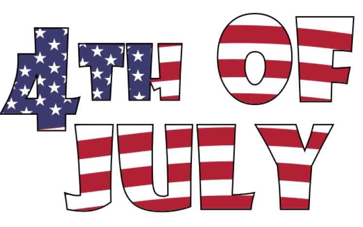 RED WHITE AND BLUE with 4th OF JULY in red white and blue