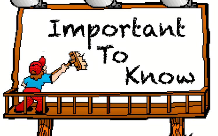 billboard with man painting a sign reading IMPORTANT TO KNOW
