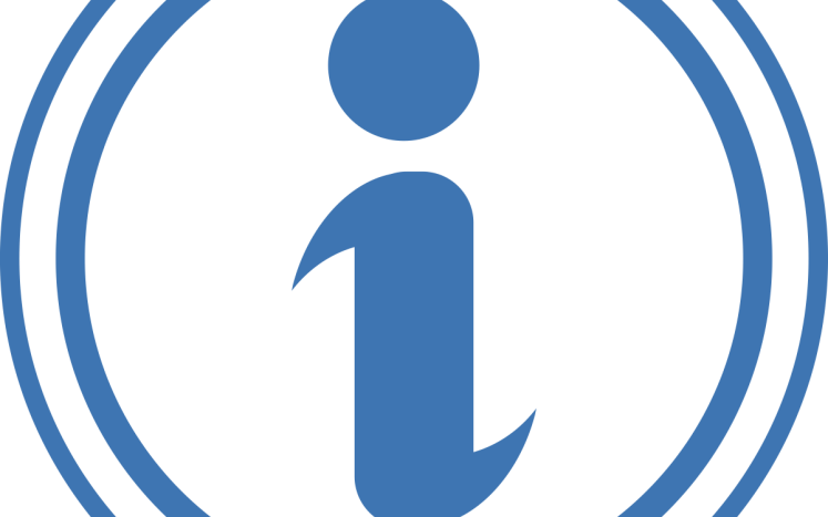 BLUE CIRCLE WITH i INSIDE