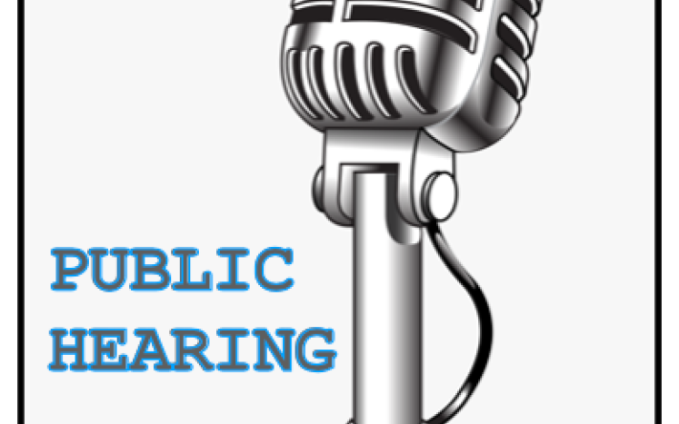 MICROPHONE WITH WORDING PUBLIC HEARING